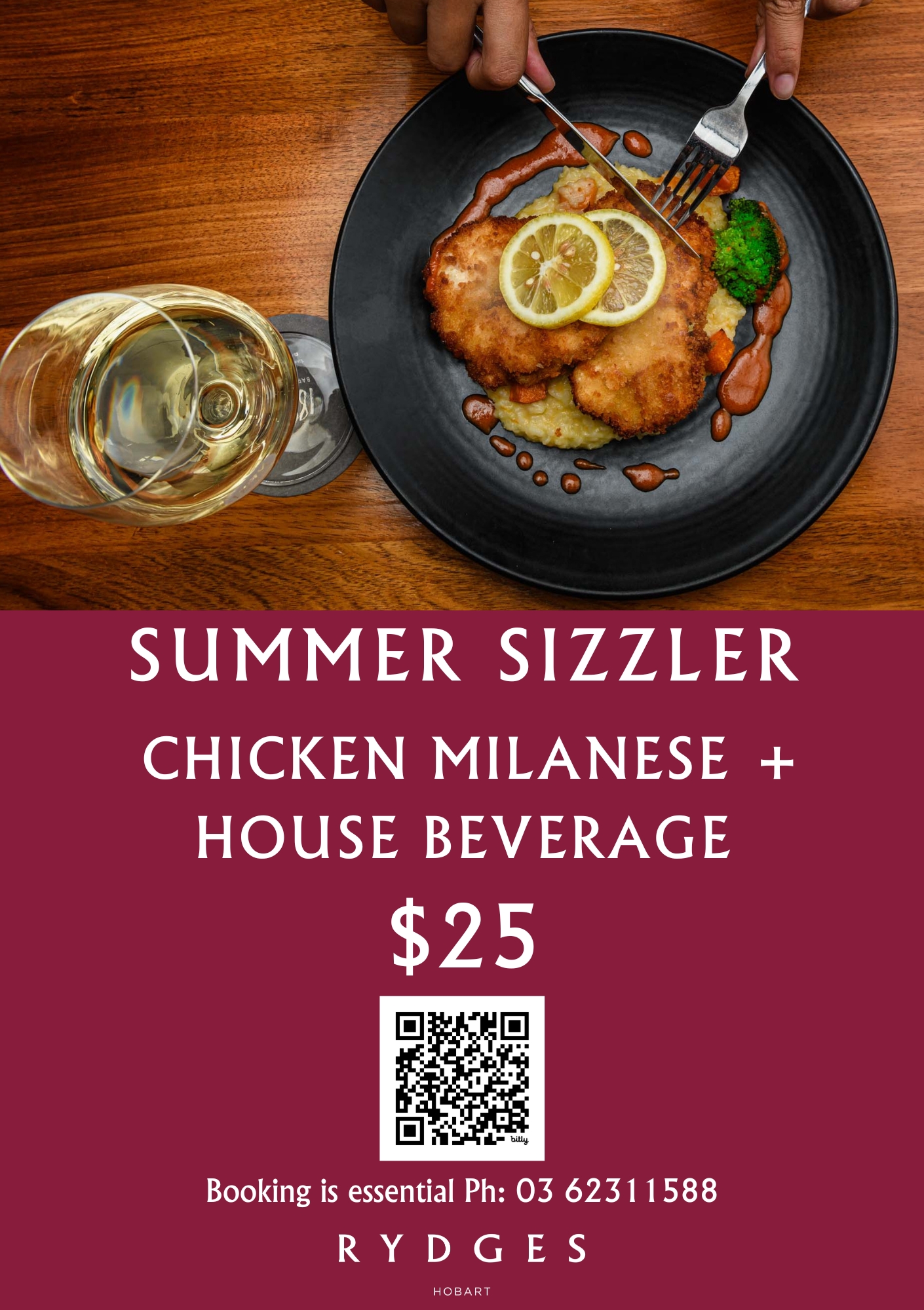 Summer Sizzler – Chicken Milanese + Drink $𝟐𝟓