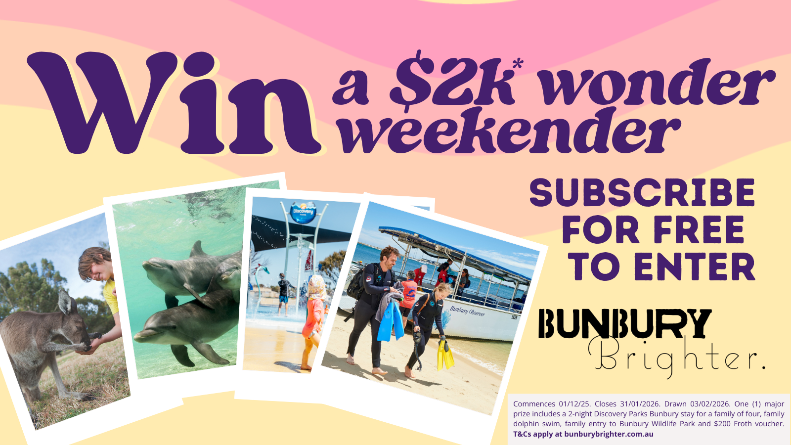 WIN a $2K Wonder Weekender in Bunbury! 🎉