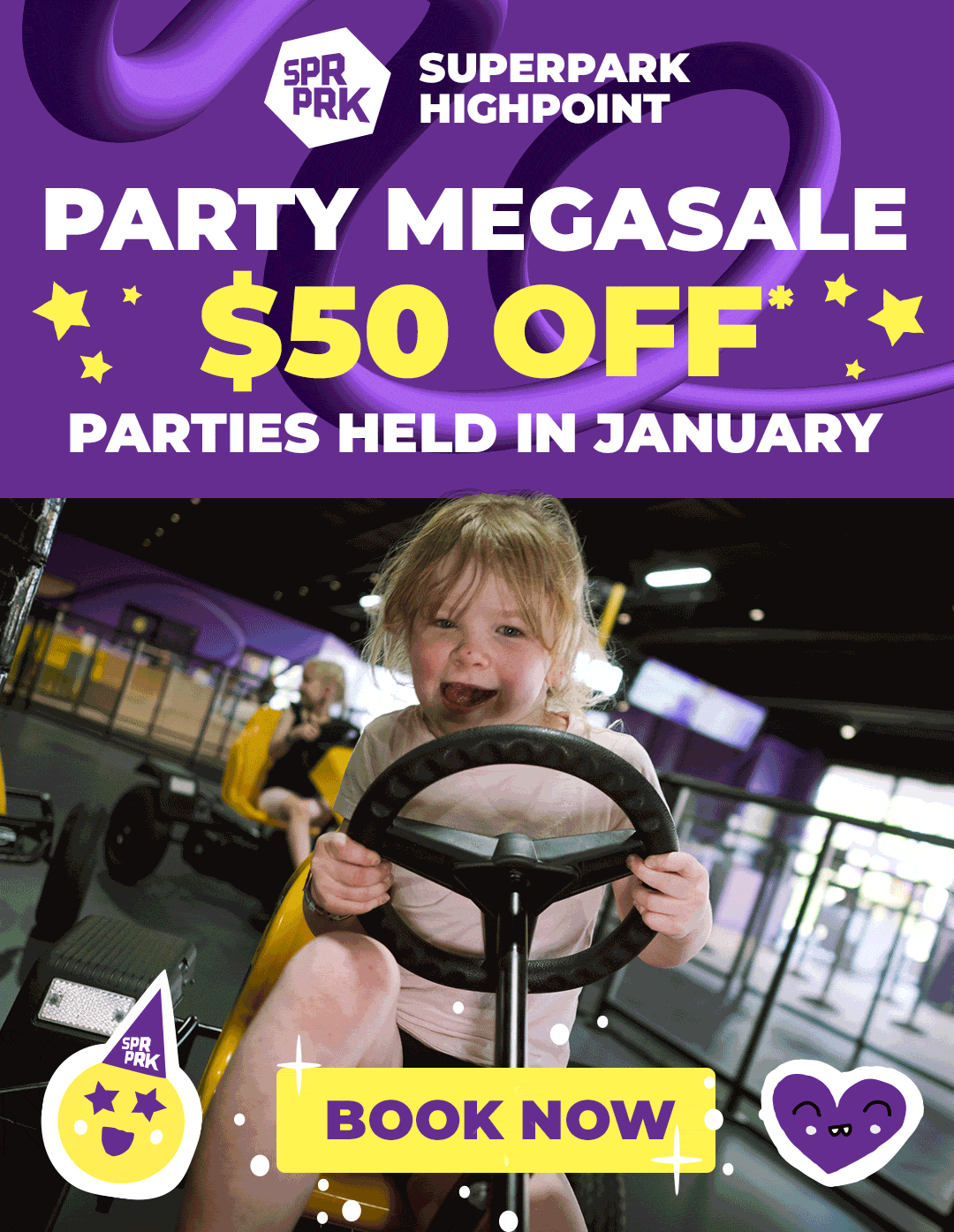 $50 Off SuperPark Birthday Parties – January Only!