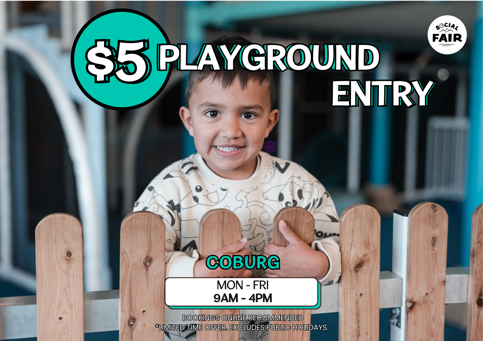 🎉 $5 Weekday Playground Fun – Social Fair – Coburg 🎉
